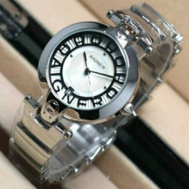 Jam Tangan Wanita Elegant Exclusive AIGNER Princess Premium Watch Silver