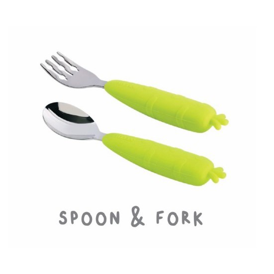 Monee Kids Spoon &amp; Fork sendok Makan GarPu makan Bayi