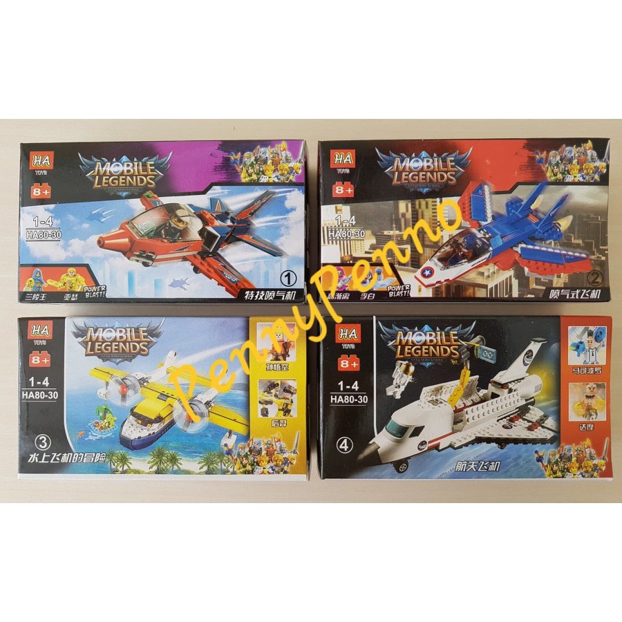 Mainan Anak Lego Mobile Legend / Pesawat Super/ Speed Boat Police/ Polisi Motor HA Toys