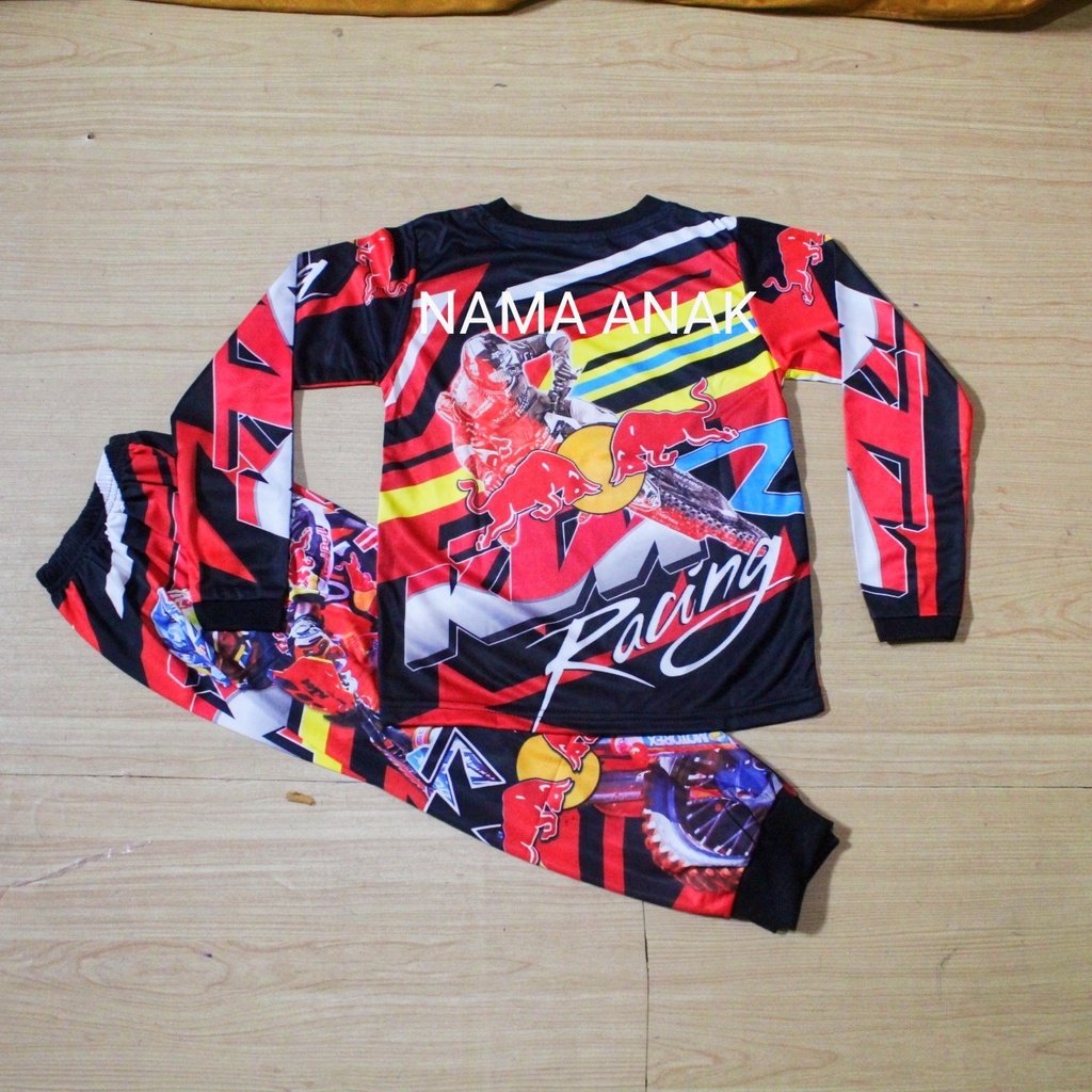 Setelan baju motor cross/baju sepeda anak/baju motor cross murah