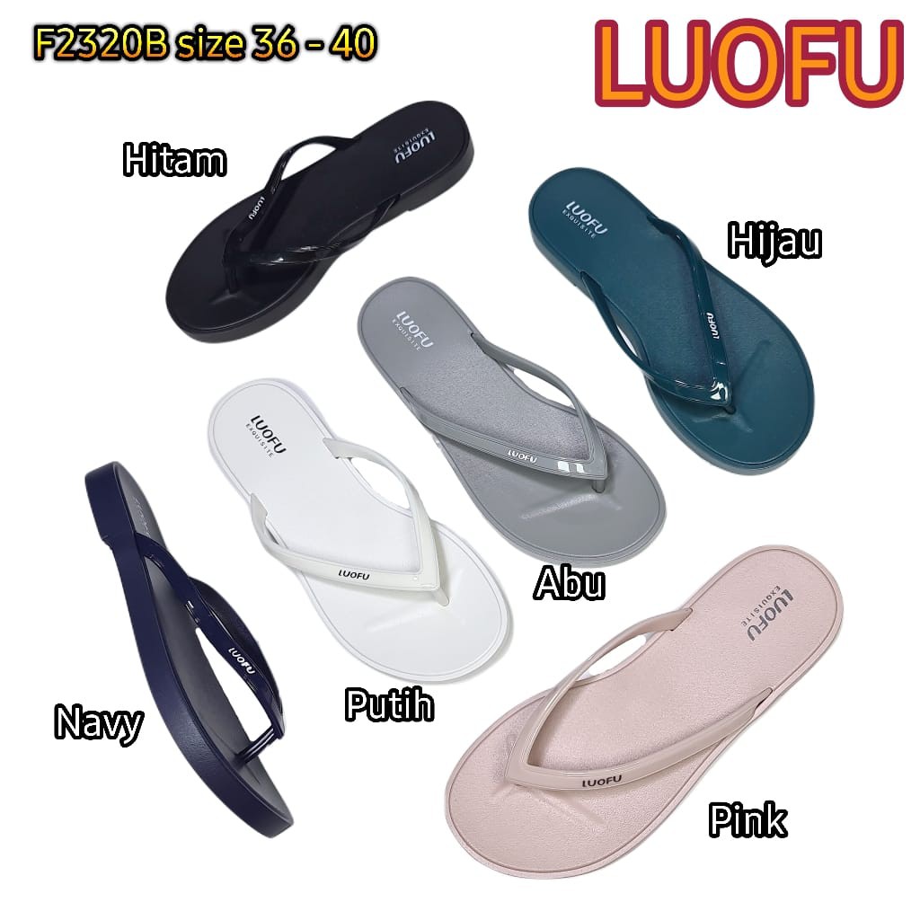 LUOFU jelly sandal karet empuk murah jepit import sendal japit wanita F2320B