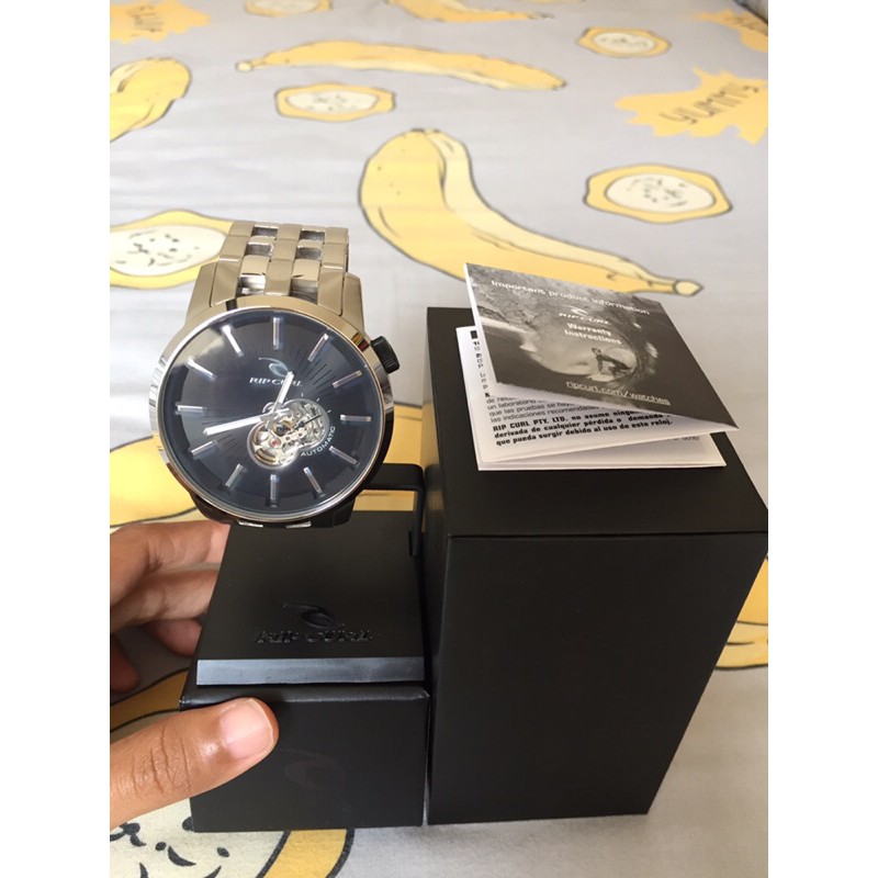 JAM RIP CURL AUTOMATIC MIDSIZE(kecil) ORIGINAL SALE BLACK SILVER