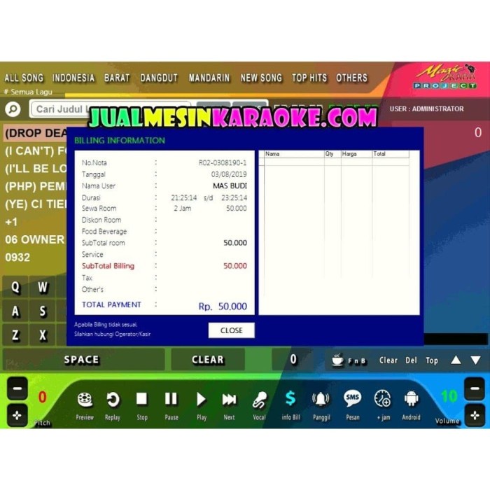 TERMURAH ORIGINAL APLIKASI SOFTWARE KARAOKE BISNIS SYSTEM KASIR SERVER