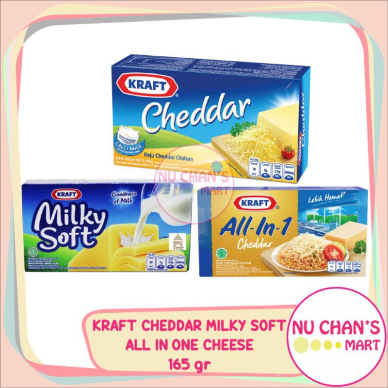 Jual Keju Kraft Cheddar Milky Soft All In One All-In-1 Cheese 165 Gr ...