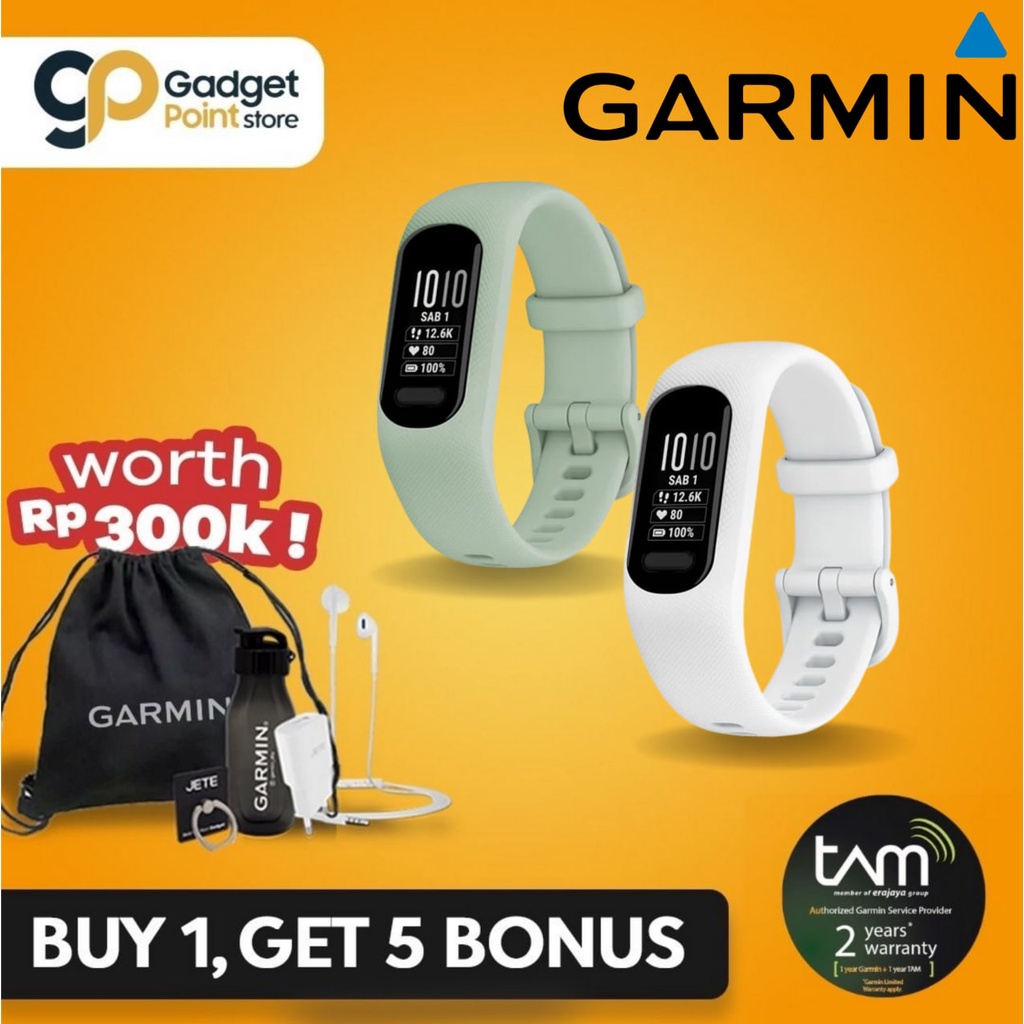 Garmin Vivosmart 5 Smartwatch Sportwatch Mint White - Garansi Resmi TAM 2 Tahun