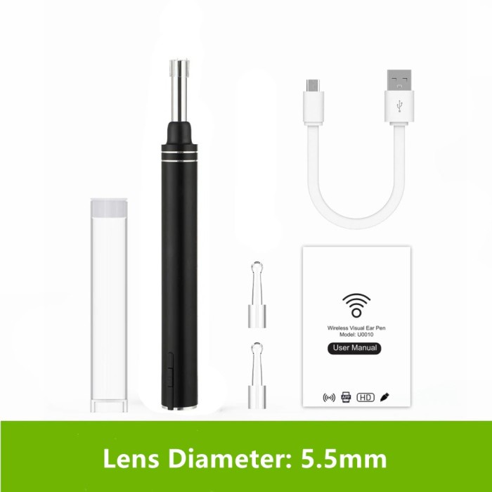 Alat Pembersih Telinga Kamera Hp LED Korek Kuping Lampu WiFi Otoscope Endoscope 5.5mm