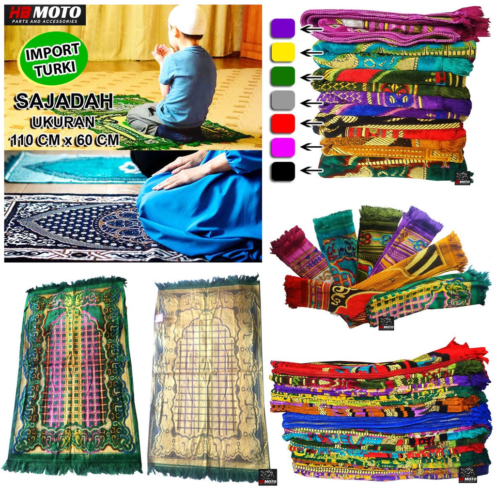Sajadah Turkey Tipis I /Sajadah Alydrus Ukuran 60*110 CM / PERLENGKAPAN SHOLAT FASHION MUSLIM