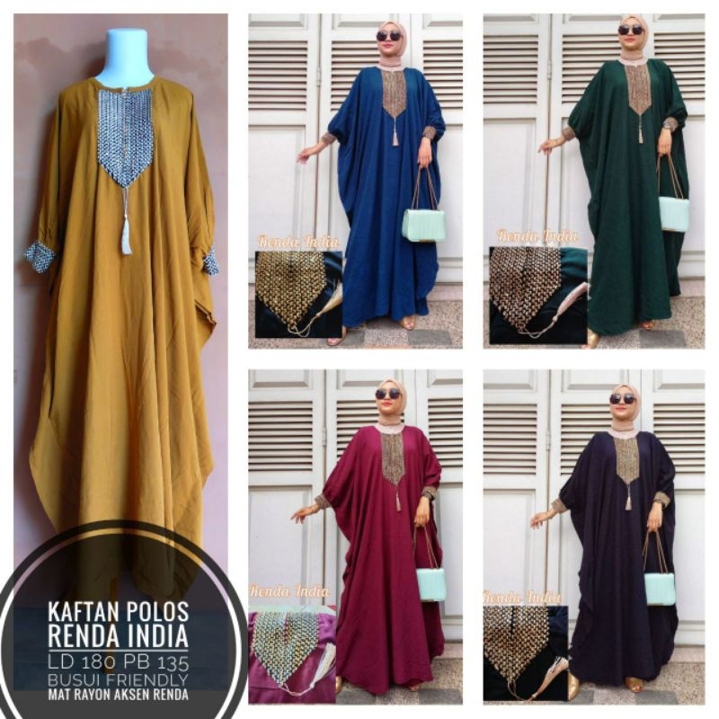 Jual Kaftan Arabian Kaftan Salma Kaftan Viral Kaftan Polos Jumbo