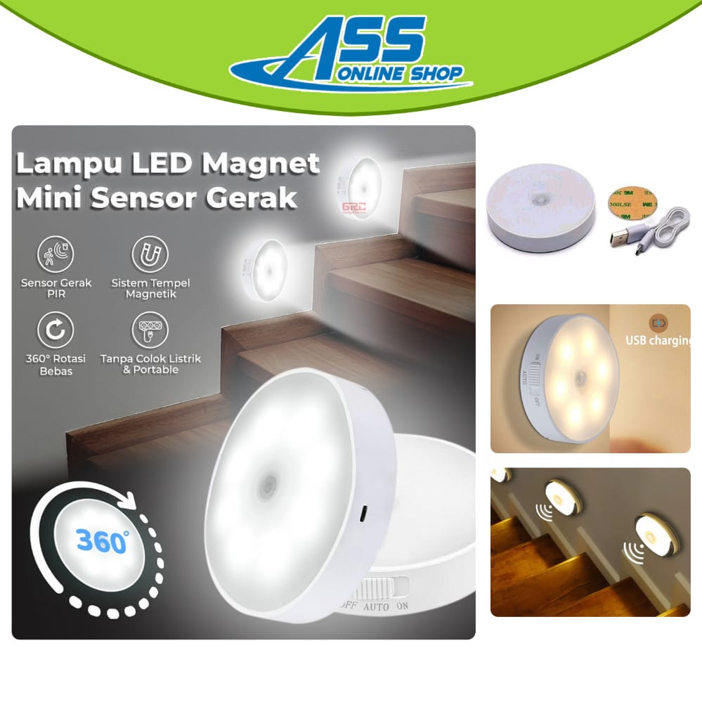 [ASS] Lampu LED Sensor Gerak/Senter gagang led/Senter 4 mata les