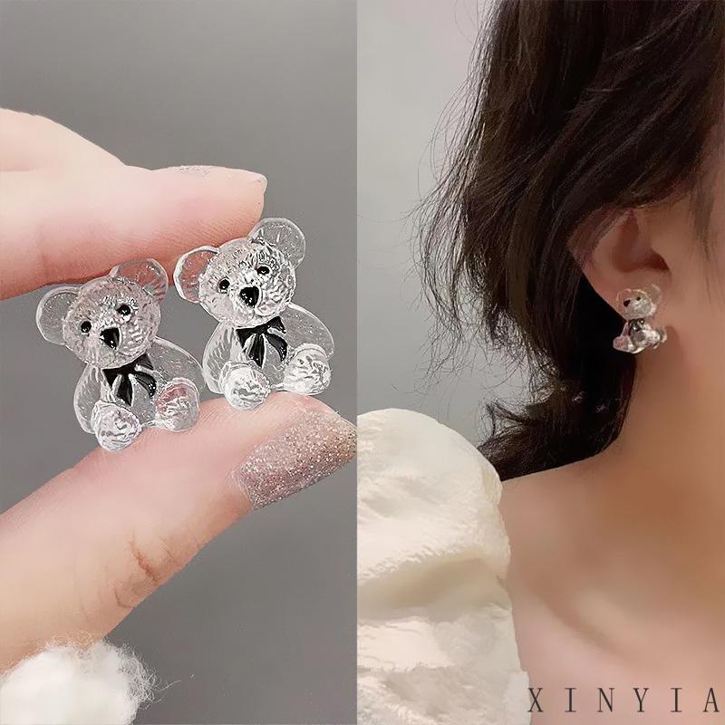 Anting Bentuk Beruang Bahan Resin Untuk Wanita