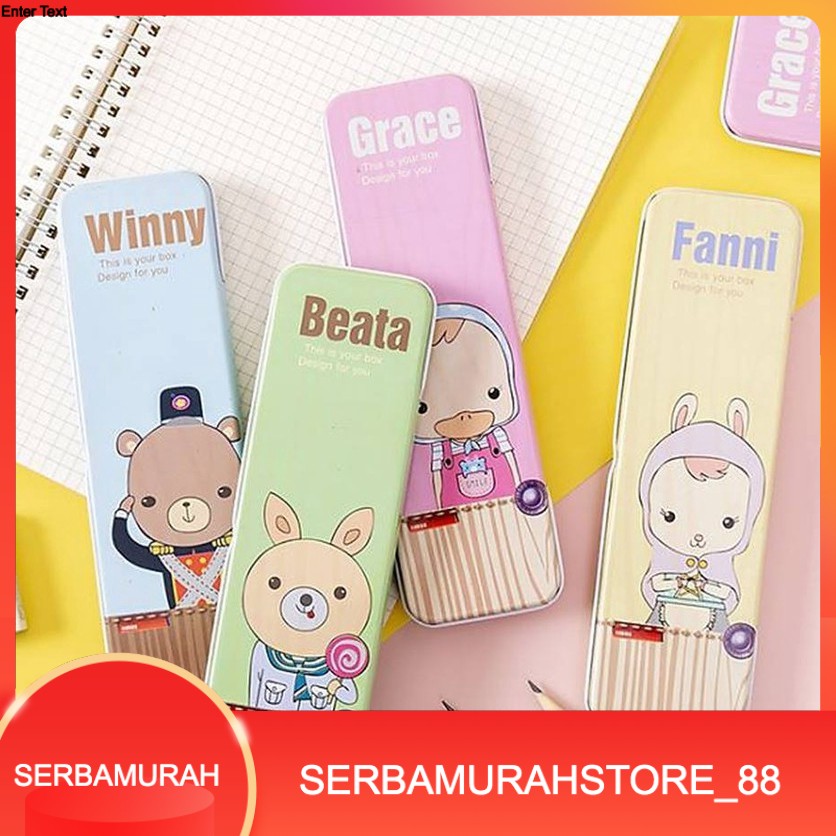 

Murah kotak Pensil Besi Karakter Lucu Kode 114 Pouch Penyimpanan Mini Pulpen Alat Tulis