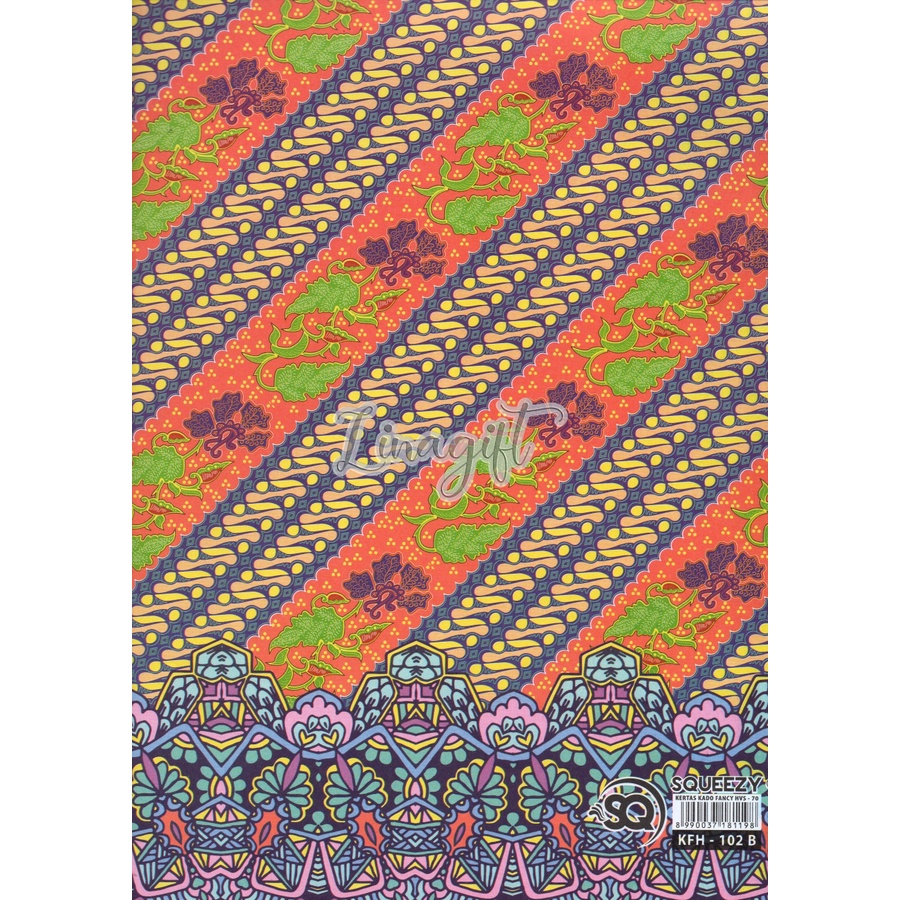 ( 5 Lembar ) KERTAS KADO SQ DOFF - GIFT WRAPPING PAPER BATIK WARNA WARNI COKLAT CLASSIC VINTAGE BATIK SUMATRA SULAWESI