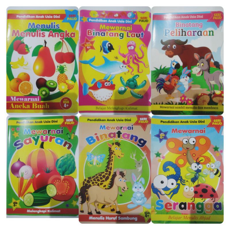 Buku Calistung  dan Mewarnai Untuk TK-PAUD Ukuran Besar
