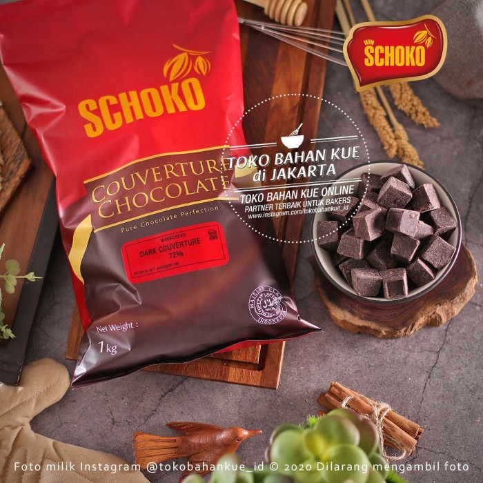 

ORIGINAL MURAH Schoko Dark Chocolate Couverture CUBE 56% 1kg Cokelat Baking Coklat