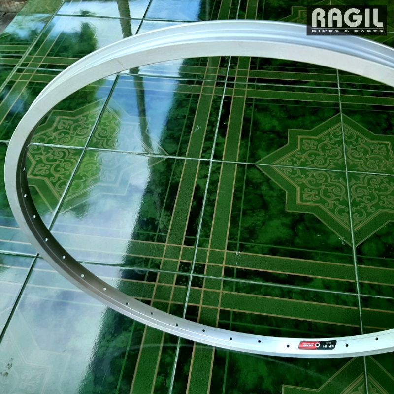 VELG RIMS SEPEDA 24 x 1 3/8 24x1 3/8 ARAYA KP-81 LUBANG HOLE 36 24 PLUS SINGLE WALL SILVER