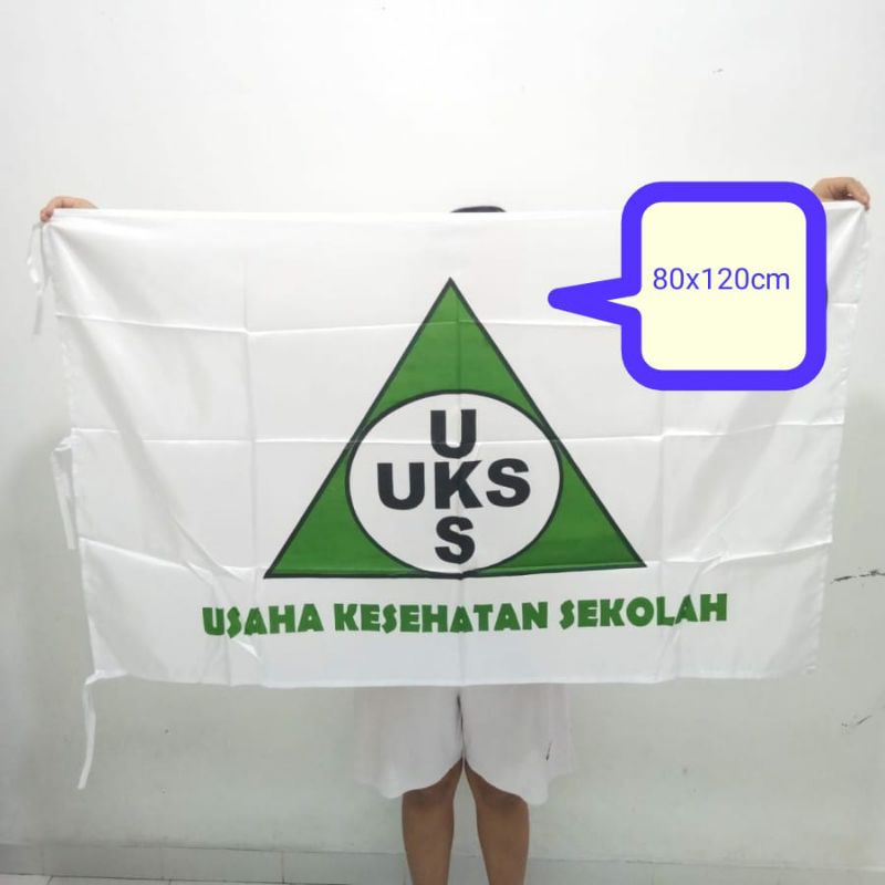 Bendera UKS ukuran 80x120cm bijian