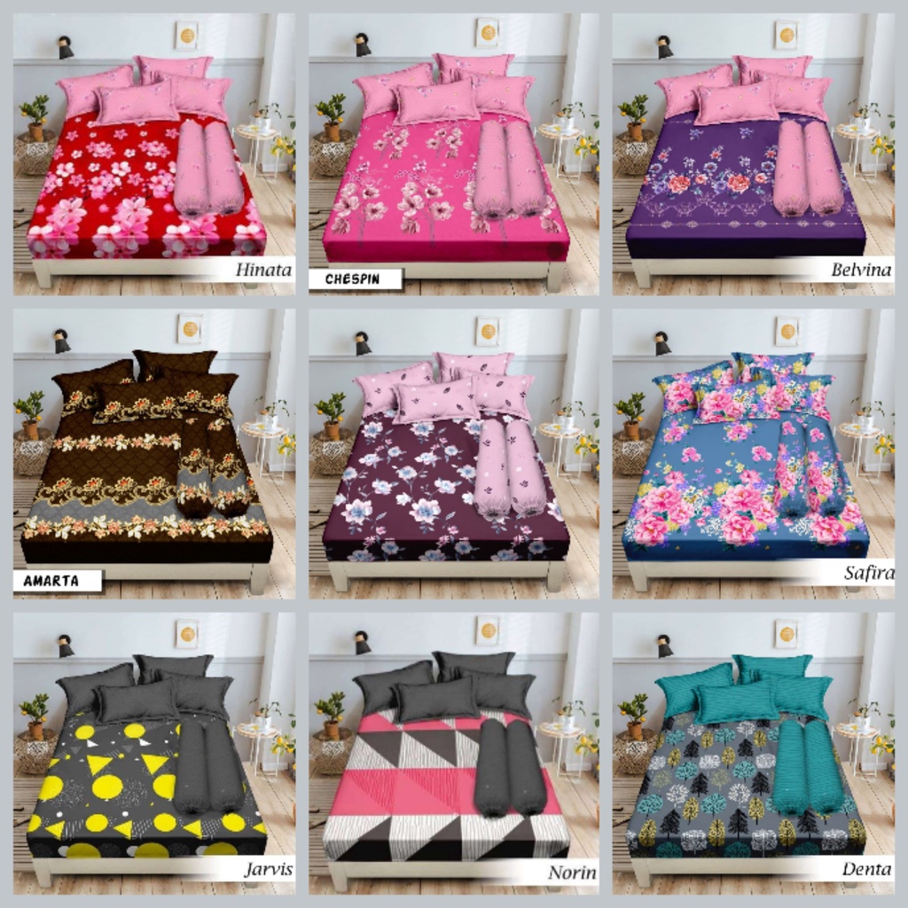 Sprei Ukuran King 180x200 Aloha Motif - Belvina, Chespin, Denta, Hinata, Jarvis, Norin, Safira, Amir