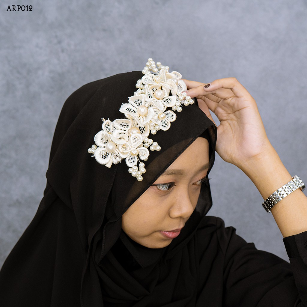 [BISA COD] HEADPIACE SANGGUL BRIDE AKSESORIS HIJAB BUNGA ARP012