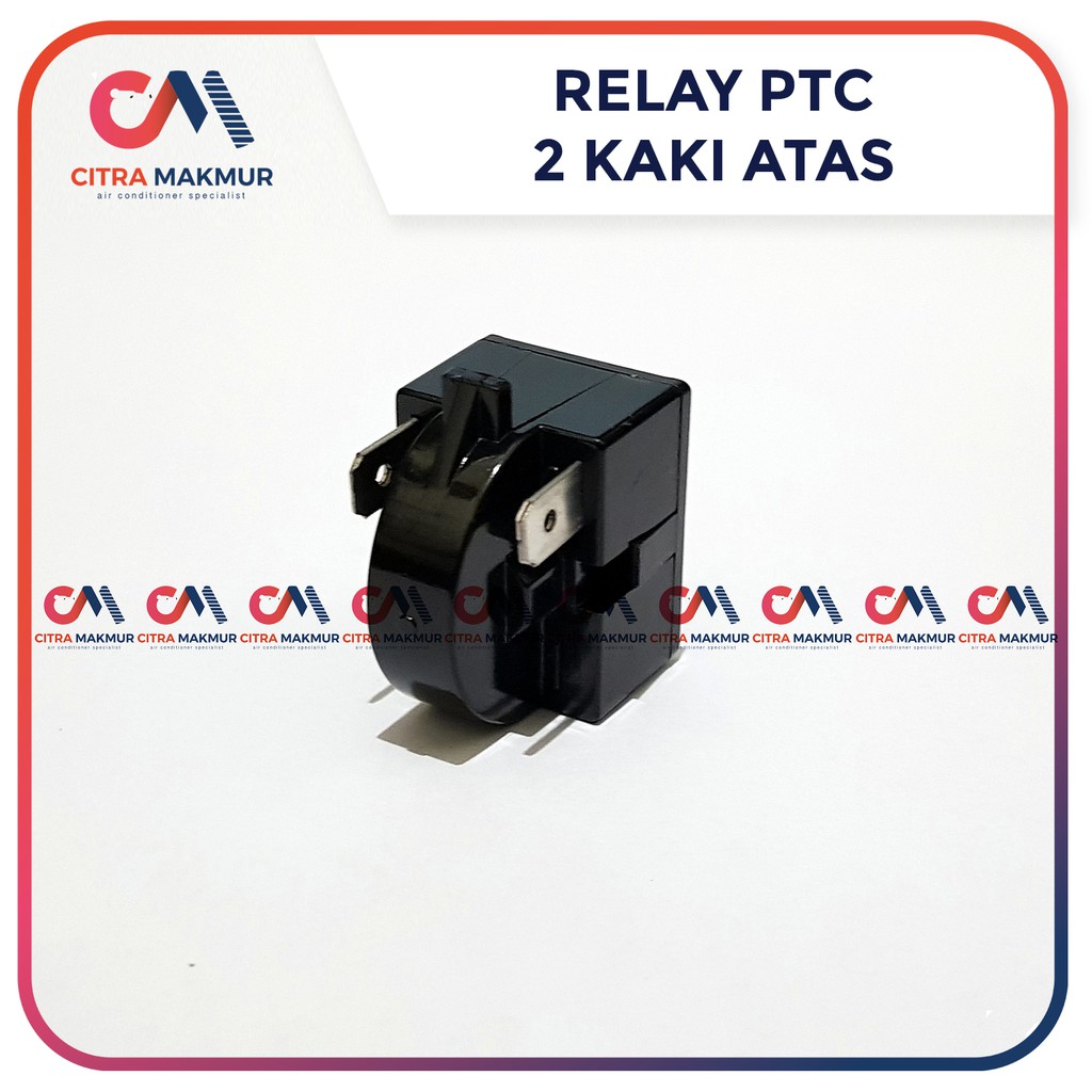 Relay PTC 2 kaki kiri kanan atas Kulkas kodok kotak hitam refrigerator kompresor dua pin terminal