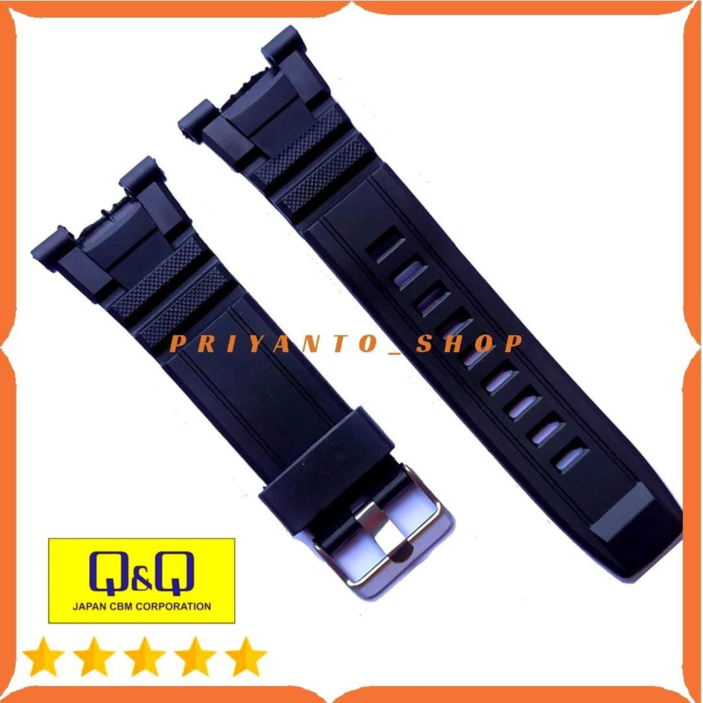 Tali Strap Jam Tangan Sport QQ Q&amp;q QnQ M-143 Q&amp;q M 143 QnQ M143 Hitam