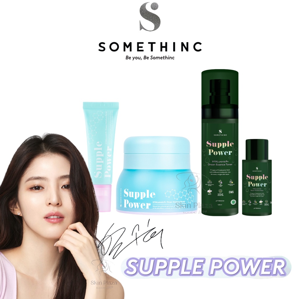 SOMETHINC Supple Power Hyaluronic9+ Onsen Essence Toner 40ml | 120ml Pelembab Moisture Bomb Gel Krim Pagi Malam Sensitif Han So Hee