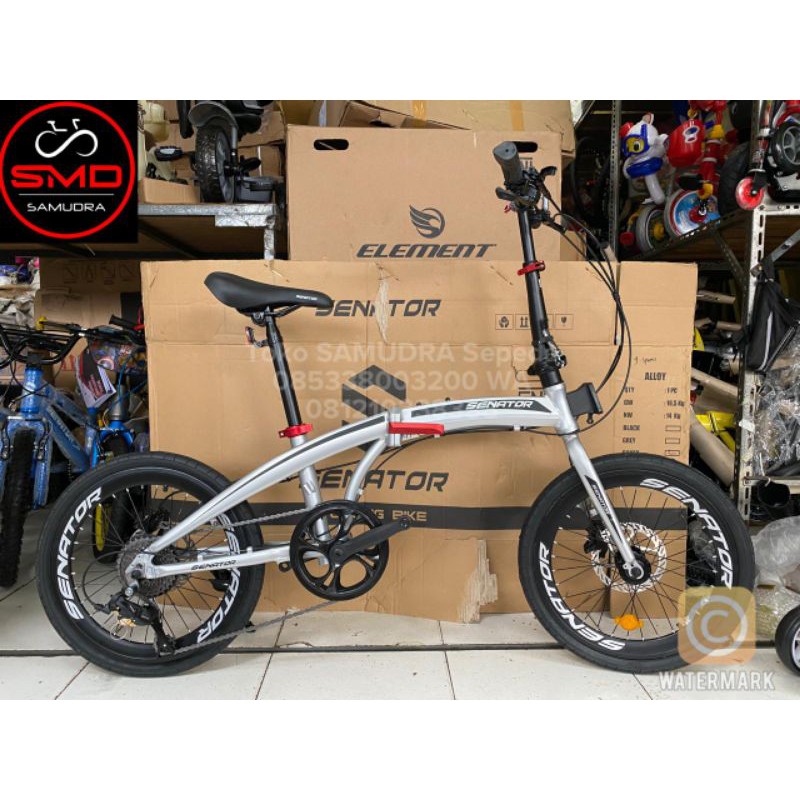 Sepeda Lipat Folding 20 Senator Alloy Hydrolic 9Speed Murah BDG