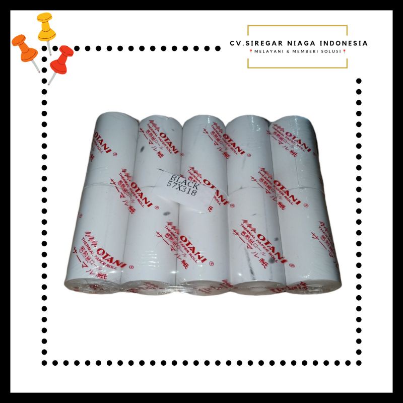 

(1 Pack) Kertas Thermal / Struk / Printer Bluetooth / Resi Brilink Otani 57x31 mm Atau Blueprint 57x30 mm Black EDC ORI Murah Berkualitas