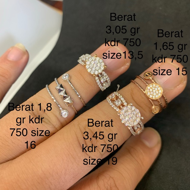 Cincin emas asli kdr 750 putih dan rosegold new series