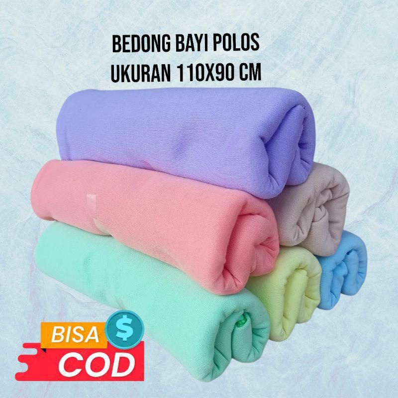 bedong bayi polos 90x110cm