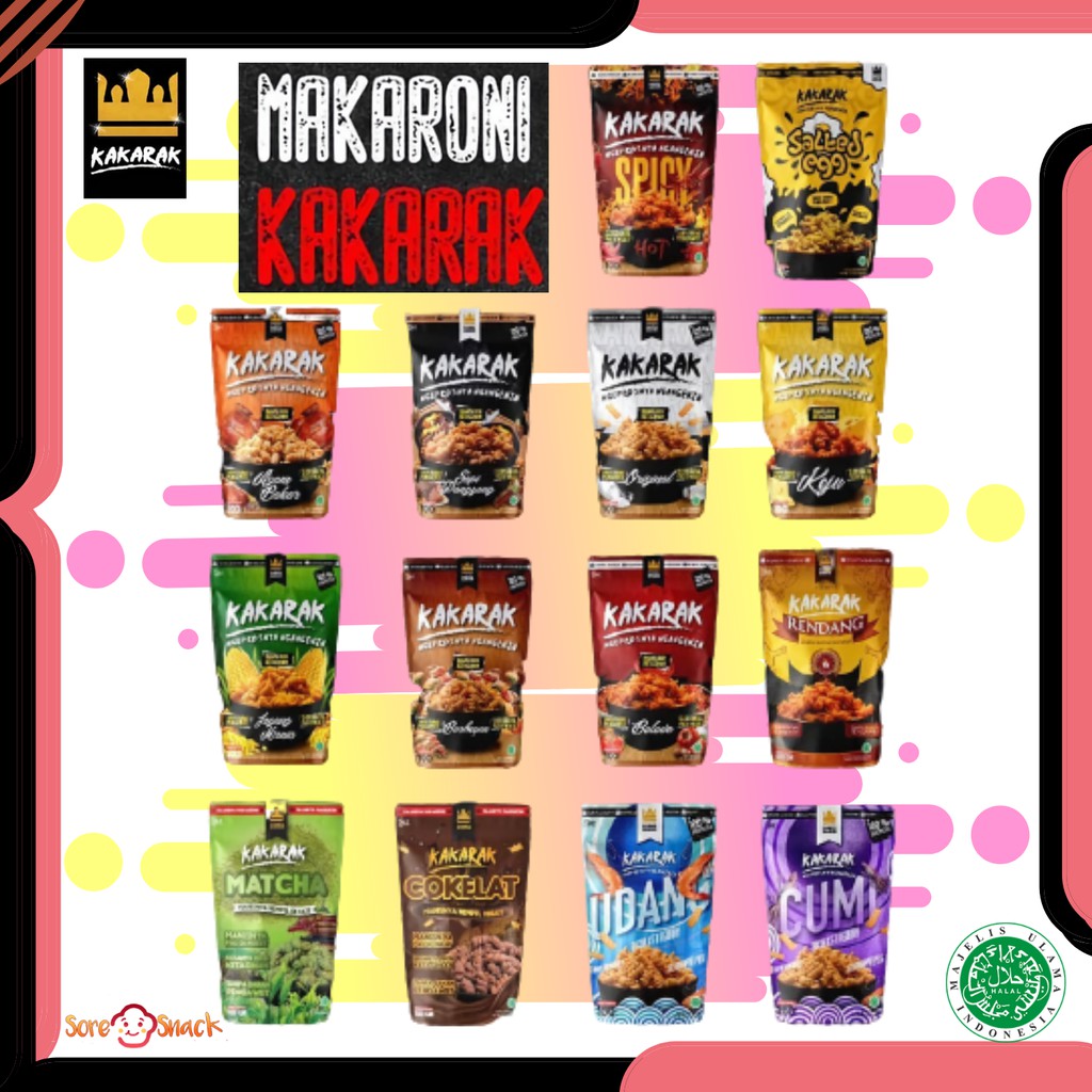 

MAKARONI KAKARAK 100gr / MAKARONI SPIRAL / READY 12 RASA - HALAL - TANPA BAHAN PENGAWET