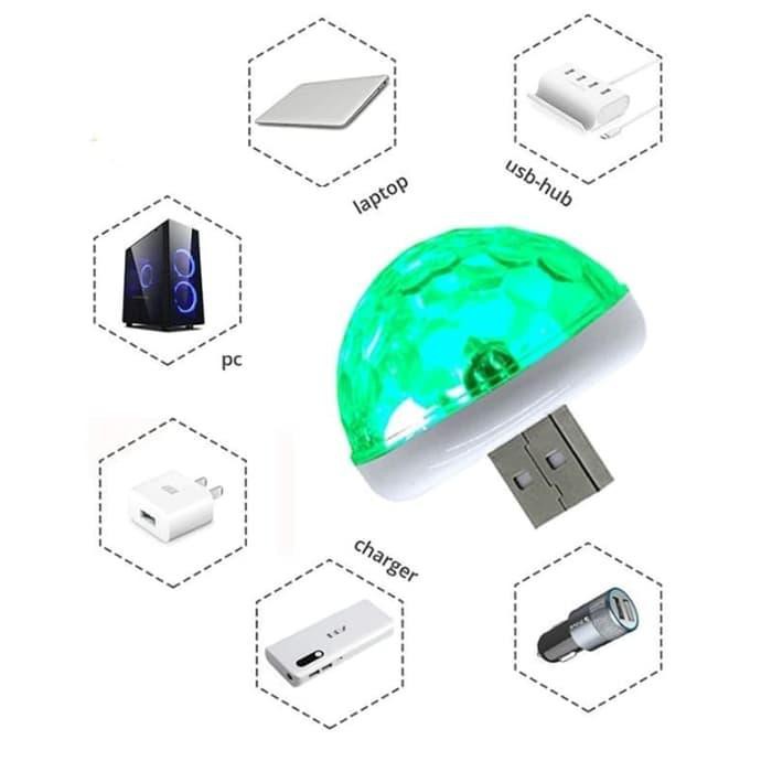 LAMPU LED RGB DISCO COLOK USB LAMPU KABIN MOBIL INTERIOR DISCO LAMP