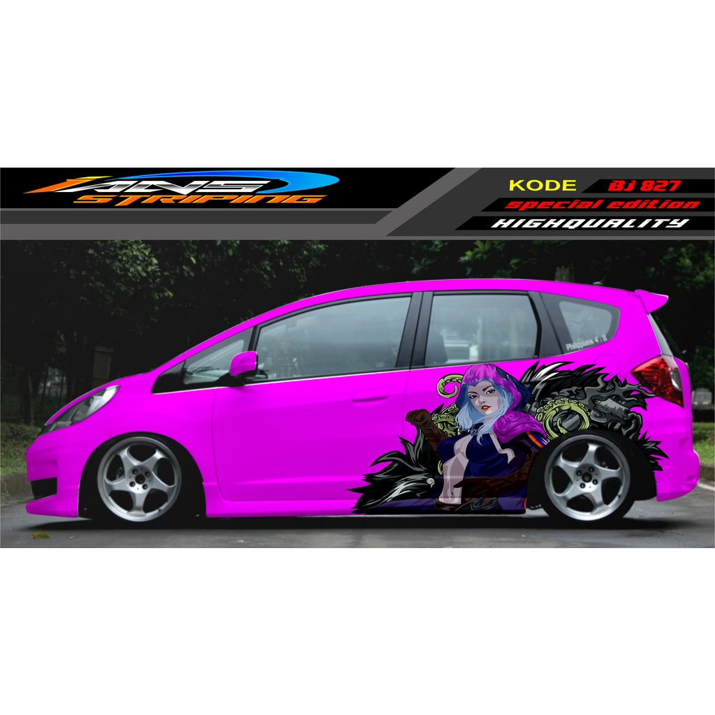 STIKER MOBIL HONDA JAZZ, SIGRA, YARIS, SWIFT / DECAL MOBIL / DECAL STICKER MOBIL ANIMASI