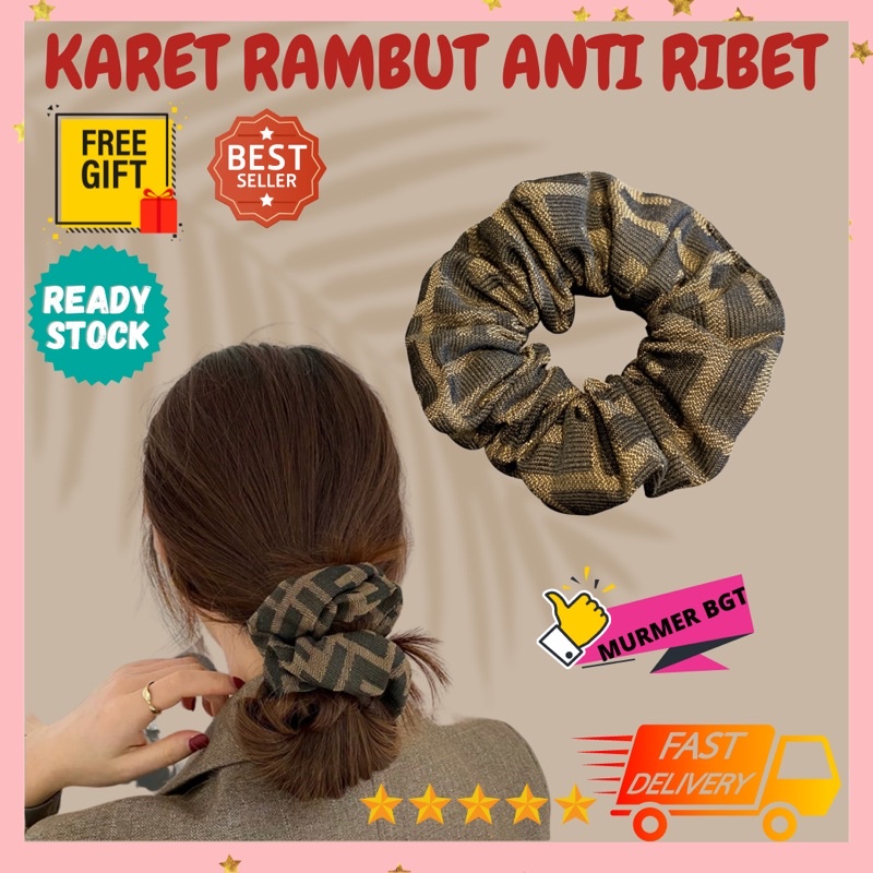 IKAT RAMBUT BANDANA SILK SCRUNCHIE SRUNCHIE SCRUNCIE SKRUNCHIE SCRUNCHIES AKSESORIS ASESORIS HAIR AC