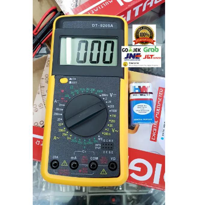 MULTITESTER DIGITAL AVOMETER MULTIMETER DT 9205 DT9205 NEW TOKELE27 Kualitas Baik
