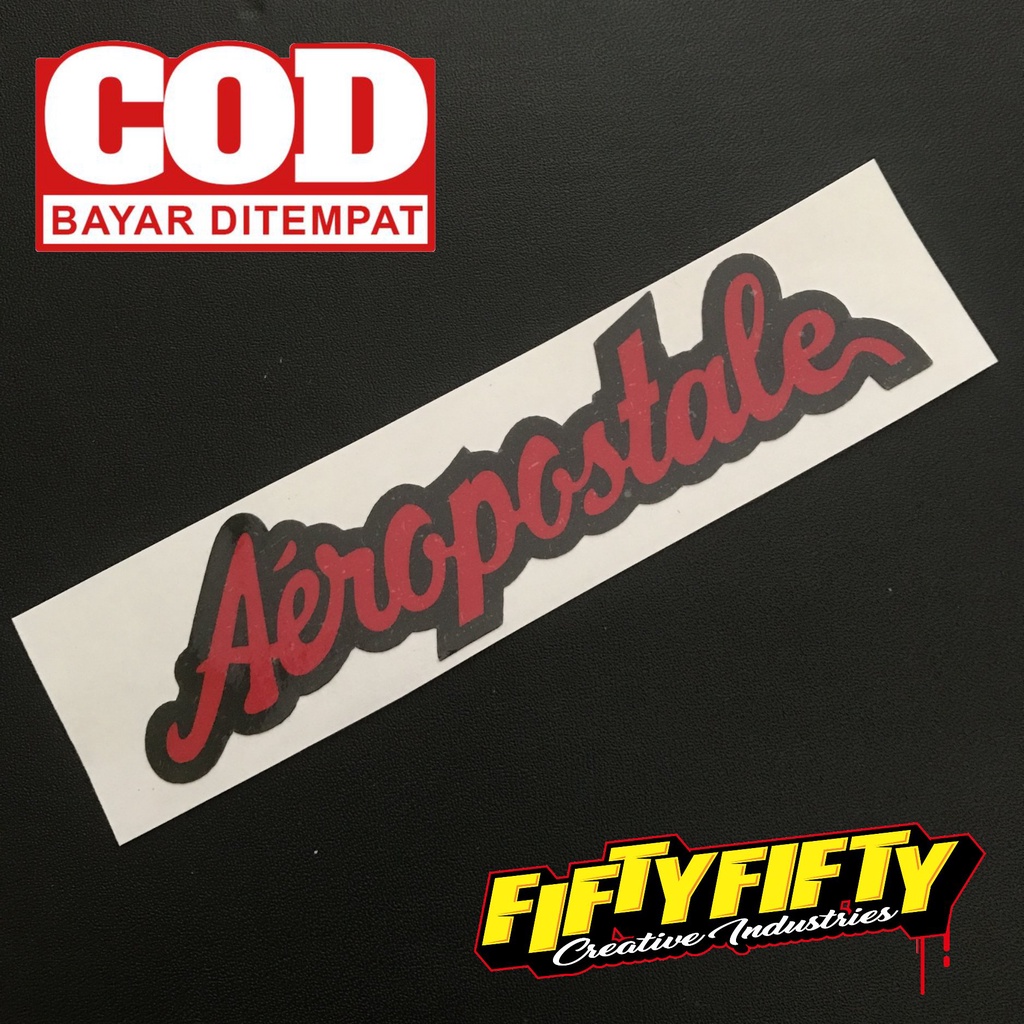 Stiker Print Cut AEROPOSTALE Merah Stiker Printing Laminasi Glossy Stiker Motor Mobil Helm Sudah Membentuk Pola Desain