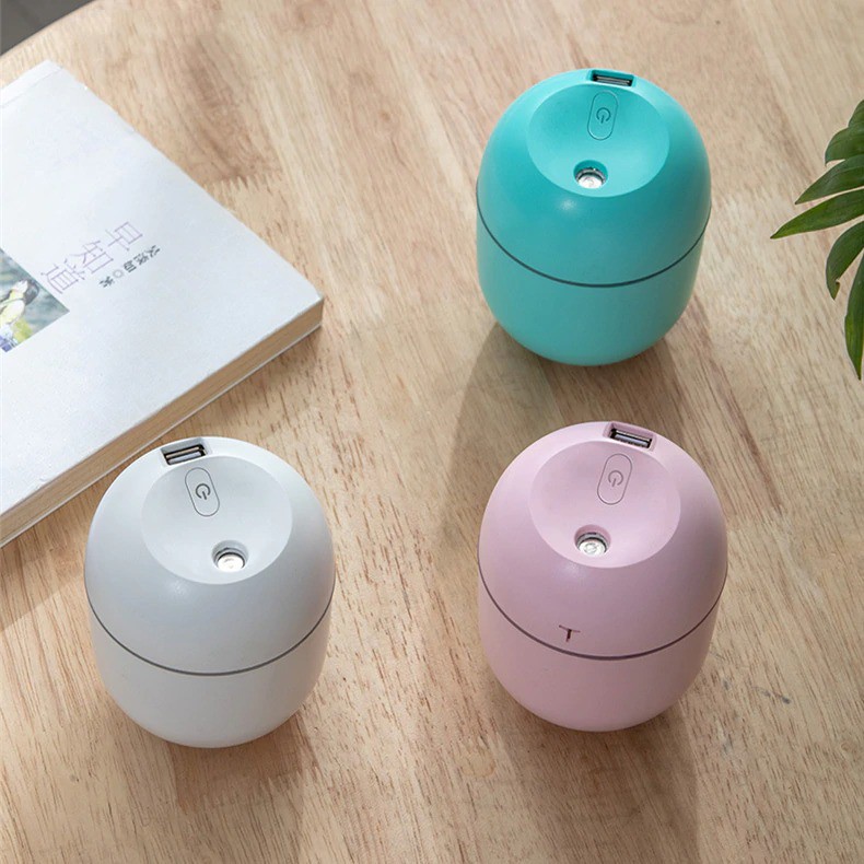 Vinkkatory Mini Air Humidifier Aromatherapy Oil Diffuser LED Light 220ml - WWA187 - White