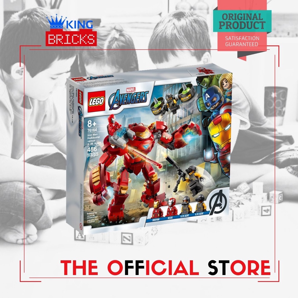 LEGO Original MARVEL SUPER HEROES 76164 Iron Man Hulkbuster versus AIM Agent - Mainan Anak Superhero