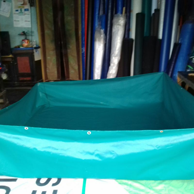 kolam terpal ukr 2x1.5x50 bahan PVC semikaret orchid