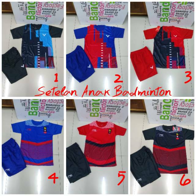 BAJU SETELAN OLAHRAGA BADMINTON JUNIOR LINING TIMNAS