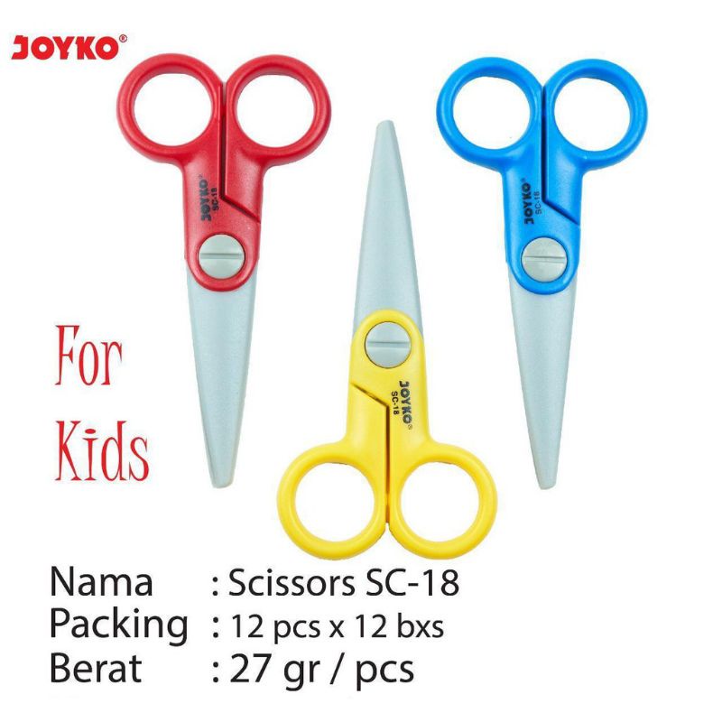

Gunting anak joyco bahan plastik aman untuk anak