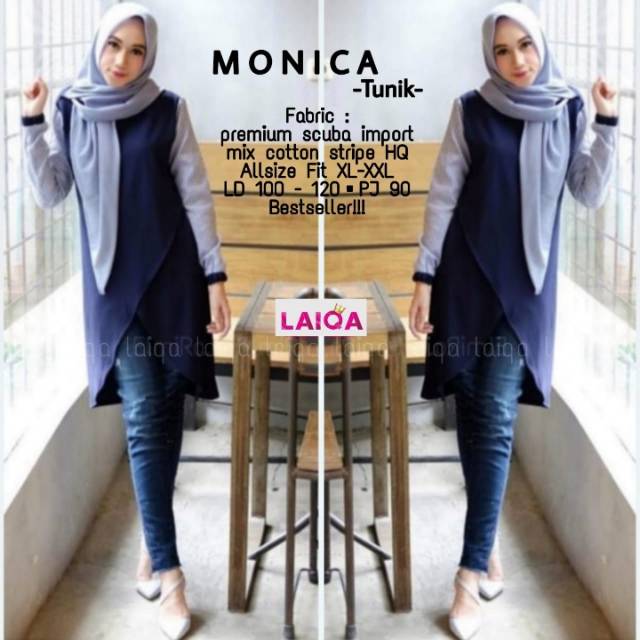 TUNIK // MONICA TUNIK // TUNIK BAHAN SCUBA PREMIUM IMPORT
