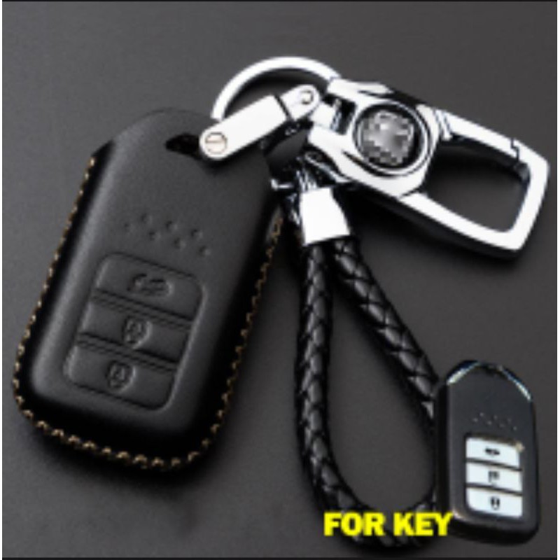 GANTUNGAN KUNCI SARUNG KULIT REMOTE KEYLESS MOBIL HONDA ALL NEW BRV CRV CIVIC  HRV WRV 3 TOMBOL