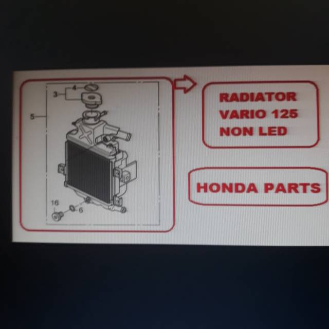 RADIATOR ASSY VARIO 125 NON LED ORIGINAL AHM