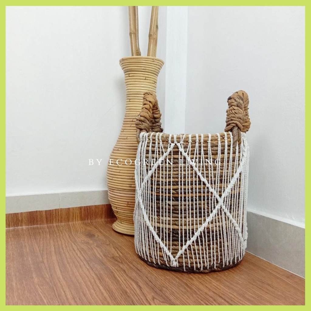 keranjang anyaman banana macrame BM001 cover pot / Keranjang Anyam / keranjang anyam pisang kawung