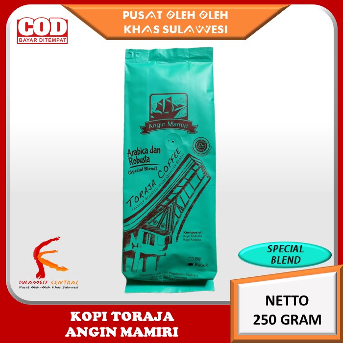 

Kopi Toraja Spesial Blend ANGIN MAMIRI khas Sulawesi 250 gr
