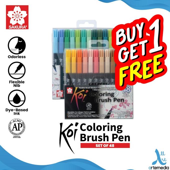 

[[COD]] Brush Pen Sakura Koi Coloring Brush Pen Set 48 Pena Kuas Warna TERJAMIN Kode 417