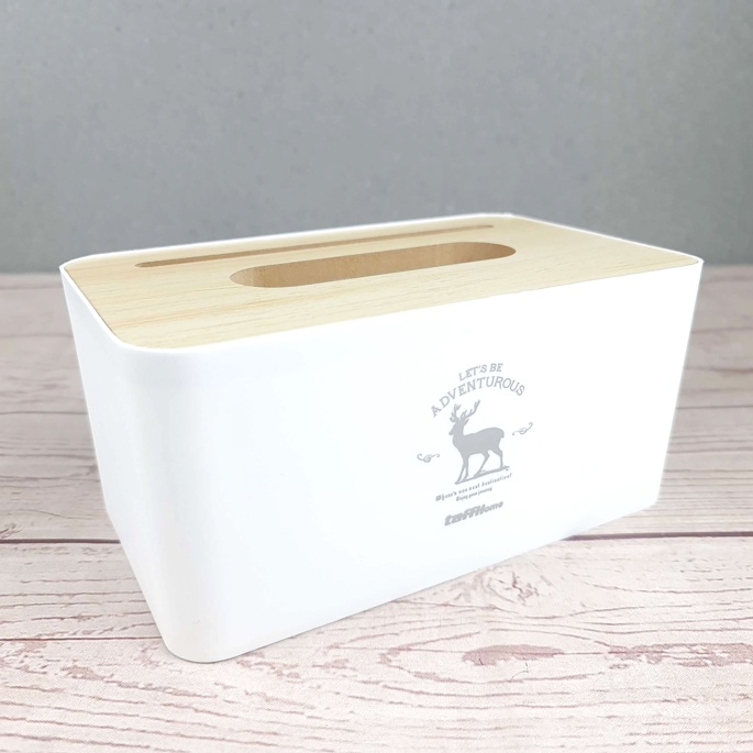 [PROMO] Kotak Tisu Kayu Estetik Box with Handphone Holder Murah - Putih / Tissue Box Tempat Tisu / Tempat Tissue Minimalis Tempat Tisu Kayu Aesthetic Bentuk Persegi Panjang Multifungsi Kotak Tisu Kayu Tissue Box dengan Holder / Kotak Tisu Kayu Tissue Box