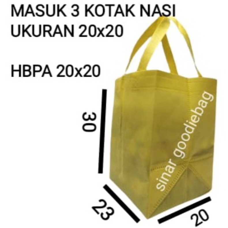 HBPA Box 20 x 20 isi 12pcs (1 lusin)tas spunbond kotak nasi besek hajatan tas syukuran