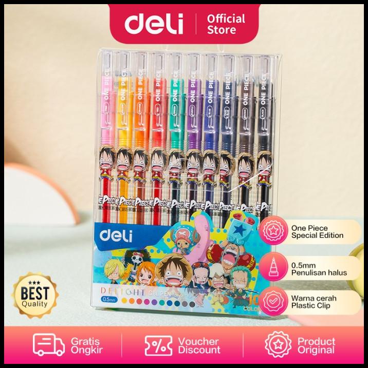 

Force | Deli Color Gel Pen / Pulpen Gel Warna 0.5Mm 10C One Piece Cg121-10C