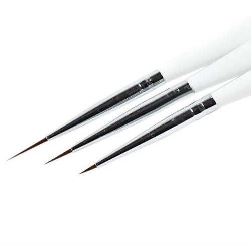 KUAS/Sliprain isi 3 Pcs Acrylic Nail Art Brush Liner Pen Manicure Set Kit original kuas